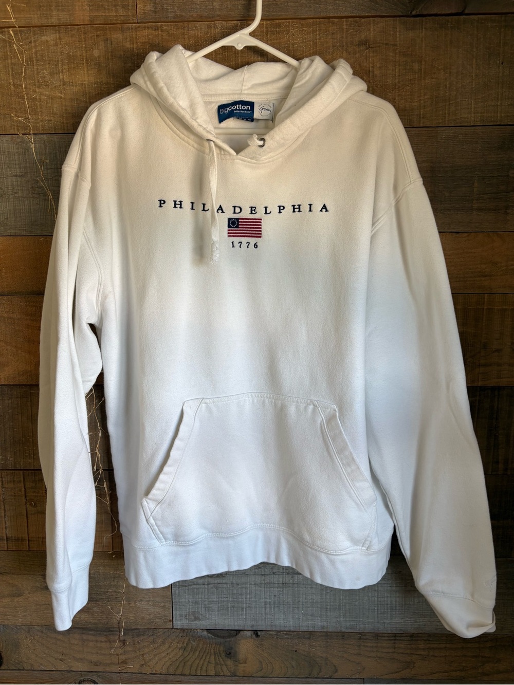 Big Cotton White Philadelphia Graphic Hoodie